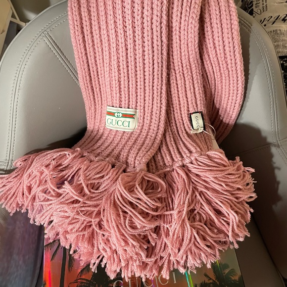 GUCCI Ribbed fringed wool scarf NWT - Picture 4 of 9